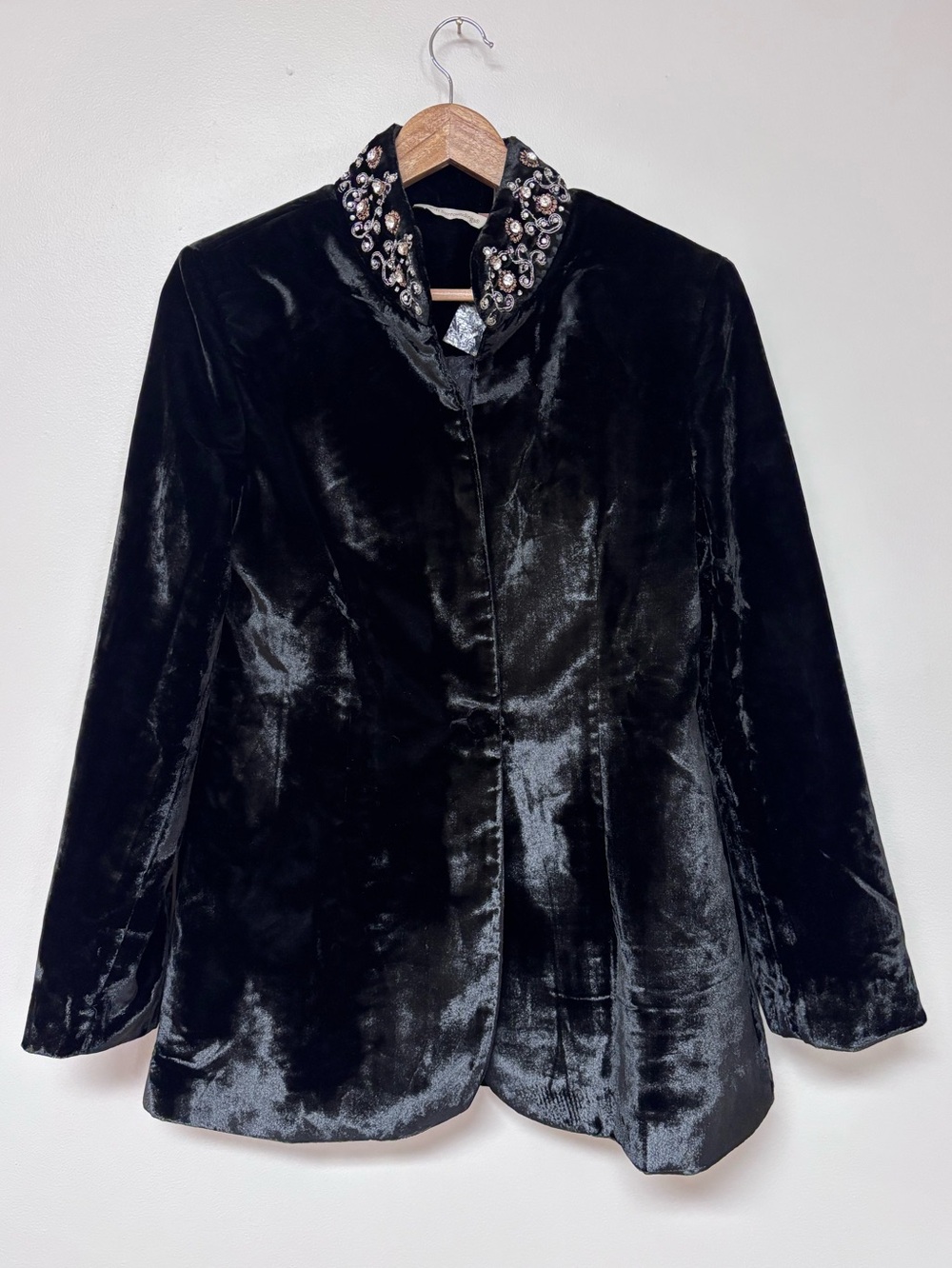 Soft Surroundings Black Velvet Embellished Blazer Jacket
Jewel Collar Statement